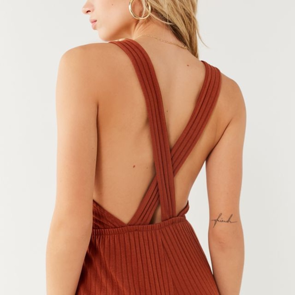Urban outfitters lita ribbed apron jumpsuit